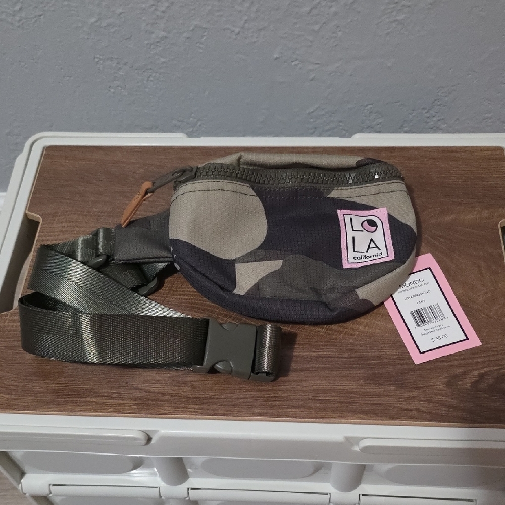 LOLA California Camo Bum Bag With Pink Interior